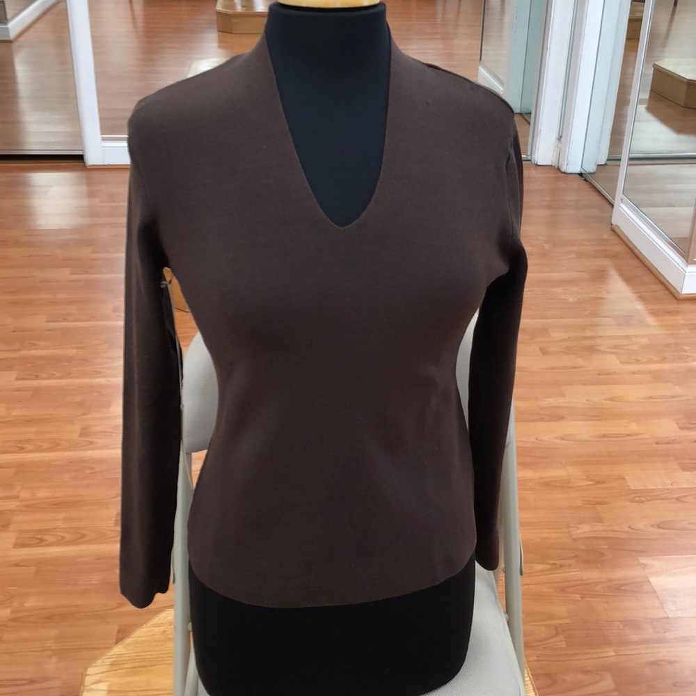 Women’s brown v-neck sweater